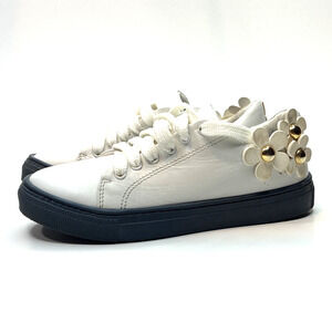 Little Marc Jacobs Daisy White Leather Sneakers Girls Kids US 11 EU 29 Floral